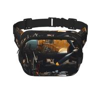 Sac banane carré - Impression de machines d'avion vintage unique, grande capacité, réglable, pour voyage et sport de plein air