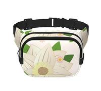 Sac banane carré - Imprimé blanc hexagonal unique - Grande capacité - Réglable - Pour voyage et sport de plein air