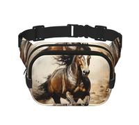 Sac banane carré imprimé cheval occidental unique, grande capacité, réglable, pour voyage et sport de plein air