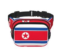 Sac banane carré imprimé drapeau coréen pour entraînement, randonnée, course à pied, voyage, gym, jolie fermeture éclair tendance, Noir , Taille unique