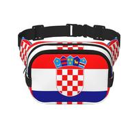 Sac banane carré - Imprimé drapeau de la République de Croatie unique - Grande capacité - Réglable - Pour voyage et sport de plein air