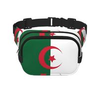 Sac banane carré - Imprimé drapeau de l'Algérie - Léger et respirant - Sac banane de voyage