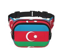 Sac banane carré - Imprimé drapeau de l'Azerbaïdjan - Grande capacité - Réglable - Pour voyage et sport de plein air