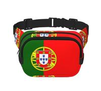 Sac banane carré - Imprimé drapeau portugais unique - Grande capacité - Réglable - Pour voyage et sport de plein air