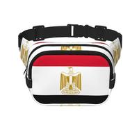 Sac banane carré polyvalent imprimé drapeau égyptien double couche tendance pour homme et femme pour un usage quotidien, noir, One Size