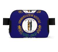 Sac banane carré tendance avec imprimé drapeau de l'État du Kentucky, sac banane multi-poches avec sangle réglable