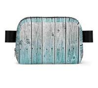 Sac banane carré tendance avec imprimé en bois - Tissu sergé résistant à l'eau - Sac de poitrine ou sac de ceinture - Sangle réglable de 65 à 120 cm - Pour homme et femme