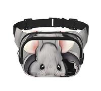 Sac banane carré - Unique élégant imprimé rat gris, sac banane de voyage léger et respirant