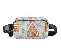 Sac banane chic en pain d'épice blanc pour femme - Sac banane étanche - Pochette de voyage mignonne - Pain d'épices blanc chic (1) - 20,3 x 13,5 x 5,8 cm - Humoristique et chic - Pain d'épices blanc