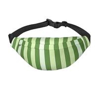 Sac banane classique avec imprimé rayé vert pour homme et femme, sac banane imperméable avec 3 poches à fermeture éclair, sac banane pour course à pied, voyage, noir, taille unique, mode, noir, taille