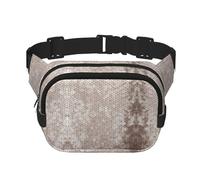 Sac banane classique double couche carré en peau de serpent pour exercice, course à pied, voyage, randonnée, noir, One Size