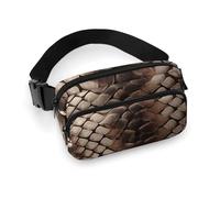 Sac banane classique en peau de serpent pour homme et femme - Sac banane réglable et décontracté pour voyage, sport, randonnée, blanc, 20,1 x 13 cm, blanc, 7.9x5.1inches