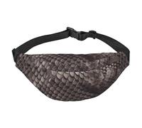Sac banane classique en peau de serpent pour homme et femme, sac banane tendance, sac de poitrine réglable, noir, taille unique, Noir , Taille unique