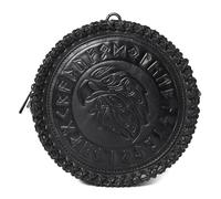Sac banane classique médiéval en cuir PU polyvalent, vintage, en relief, pochette latérale pour LARP et côté médiéval en cuir PU, Noir , Beauté de masse