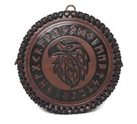 Sac banane classique médiéval en cuir PU polyvalent, vintage, en relief, pochette latérale pour LARP et côté médiéval en cuir PU, café, Beauté de masse