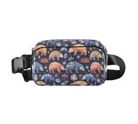 Sac banane coloré à motif de pangolin, motif écossais et flocons de neige, pour homme et femme, résistant à l'eau, avec sangle réglable pour voyage, vacances, course à pied, Pangolin Buffalo Flocons