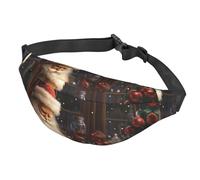 Sac banane coloré à motif masque Tiki pour homme et femme Sac banane étanche avec ceinture réglable Sac à bandoulière décontracté Sac banane de voyage pour le sport, la course à pied, le cyclisme,