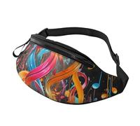 Sac banane coloré avec note de musique pour homme et femme, sac banane réglable, sac banane partout