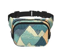 Sac banane coloré avec notes de musique pour homme et femme - Sac banane double réglable pour les voyages, le sport et le quotidien, Montagnes, Taille unique