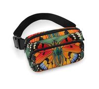 Sac banane coloré avec papillon pour homme et femme - Sac banane réglable et décontracté pour voyage, sport, randonnée, blanc, 20,1 x 13 cm, blanc, 7.9x5.1inches