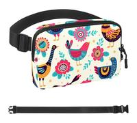 Sac banane coloré coq poulet-27 style unisexe : sacs banane tendance, sacs à bandoulière sport minces à la mode pour jogging, randonnée, randonneur, femme, homme, Multicolore 04, 1.5x9.0x5.9in