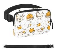 Sac banane coloré coq poulet-27 style unisexe : sacs banane tendance, sacs à bandoulière sport minces à la mode pour jogging, randonnée, randonneur, femme, homme, Multicolore 02, 1.5x9.0x5.9in