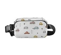 Sac banane coloré de dessin animé mignon à la mode pour homme et femme, sac banane de grande capacité avec sangle réglable pour l'entraînement, la course à pied, la randonnée, Jolie voiture colorée de