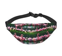 Sac banane coloré et fabuleux flamants roses réglable tendance résistant à l'eau pour la randonnée, les voyages, la course à pied, la randonnée, le cyclisme, noir, One Size