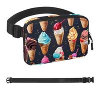 Sac banane coloré Ice Cream-1079 pour homme et femme, sac banane avec sangle réglable, sac banane tendance partout pour voyage, plein air, course à pied, randonnée, Multicolore 04, 1.5x9.0x5.9in