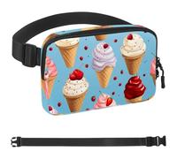 Sac banane coloré Ice Cream-1079 pour homme et femme, sac banane avec sangle réglable, sac banane tendance partout pour voyage, plein air, course à pied, randonnée, Multicolore 03, 1.5x9.0x5.9in