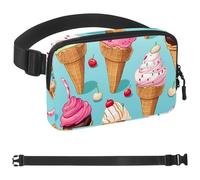 Sac banane coloré Ice Cream-1079 pour homme et femme, sac banane avec sangle réglable, sac banane tendance partout pour voyage, plein air, course à pied, randonnée, Multicolore 06, 1.5x9.0x5.9in