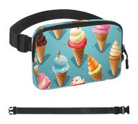 Sac banane coloré Ice Cream-1079 pour homme et femme, sac banane avec sangle réglable, sac banane tendance partout pour voyage, plein air, course à pied, randonnée, Multicolore 10., 1.5x9.0x5.9in