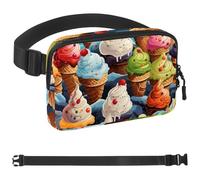 Sac banane coloré Ice Cream 1090 pour homme et femme, sac banane pour voyage, marche, course à pied, randonnée, cyclisme, Multicolore 10., 1.5x9.0x5.9in/4x23x15cm