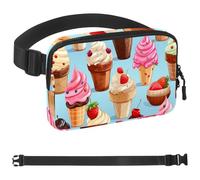 Sac banane coloré Ice Cream 1090 pour homme et femme, sac banane pour voyage, marche, course à pied, randonnée, cyclisme, Multicolore 08, 1.5x9.0x5.9in/4x23x15cm