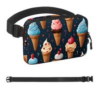 Sac banane coloré Ice Cream-1112 pour homme et femme, sac banane avec sangle réglable, sac banane tendance partout pour voyage, plein air, course à pied, randonnée, Multicolore 01., 1.5x9.0x5.9in
