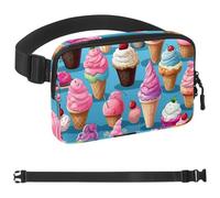 Sac banane coloré Ice Cream-1123 pour homme et femme, sac banane pour voyage, marche, course à pied, randonnée, cyclisme, Multicolore 07, 1.5x9.0x5.9in/4x23x15cm