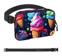 Sac banane coloré Ice Cream-1123 pour homme et femme, sac banane pour voyage, marche, course à pied, randonnée, cyclisme, Multicolore 10., 1.5x9.0x5.9in/4x23x15cm