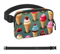 Sac banane coloré Ice Cream-1123 pour homme et femme, sac banane pour voyage, marche, course à pied, randonnée, cyclisme, Multicolore 08, 1.5x9.0x5.9in/4x23x15cm