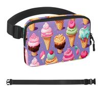 Sac banane coloré Ice Cream-1145 pour homme et femme, sac banane avec sangle réglable, sac banane tendance partout pour voyage, plein air, course à pied, randonnée, Multicolore 05, 1.5x9.0x5.9in