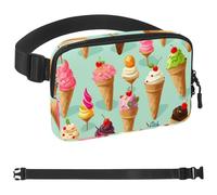 Sac banane coloré Ice Cream 1156 pour homme et femme, sac banane pour voyage, marche, course à pied, randonnée, cyclisme, Multicolore 01., 1.5x9.0x5.9in/4x23x15cm
