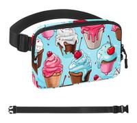 Sac banane coloré Ice Cream 1156 pour homme et femme, sac banane pour voyage, marche, course à pied, randonnée, cyclisme, Multicolore 02, 1.5x9.0x5.9in/4x23x15cm