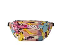 Sac banane coloré imprimé poisson dessin animé pour homme et femme, sac banane réglable, sac banane de voyage, sac à bandoulière pour sport, course à pied, randonnée, Noir , Taille unique, Sac à dos