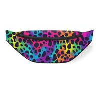 Sac banane coloré peau de léopard pour femmes, hommes, enfants, filles, garçons, sac banane pour voyage, sport, course à pied, couleur, M, Organiseur de sac