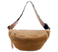 Sac banane confortable en polaire Sherpa - Sac banane unisexe doux en peluche réglable pour voyage, festival, extérieur et utilisation décontractée, marron, Classique