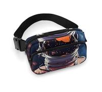 Sac banane Cool Man in Outer Space Galaxy pour homme et femme avec sangle réglable pour voyage, sport, randonnée, homme cool dans l'espace galaxie - 20 x 13 cm, Cool Man in Outer Space Galaxie,