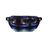 Sac banane Cosmic Saturn imprimé avec une grande capacité et des poches doubles, adapté pour les voyages et le sport.