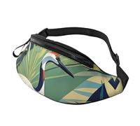 Sac Banane Crane Bird Wild Plants Bum Bag Belt Tendance Sac De Ceinture Durable Waist Pack pour Cyclisme Gym Balade