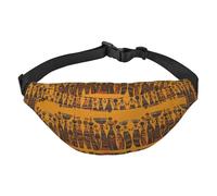 Sac banane créatif imprimé culture africaine femme homme sac banane imperméable avec 3 poches zippées sac banane pour course à pied voyage, noir, taille unique, mode, noir, taille unique, mode, Noir ,