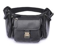 Sac Banane - Cuir Véritable - Homme - Multi-Poches Noir