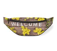 Sac banane de bienvenue en bois avec fleurs de printemps pour hommes, femmes, enfants, filles, garçons, sac banane pour sport, randonnée, course à pied, couleur, M, Organiseur de sac